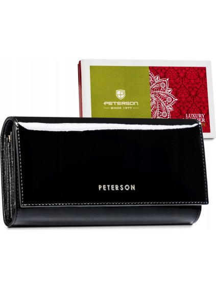 Peterson Čierna lesklá dámska peňaženka Y081