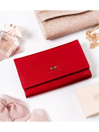 Peterson Klasická červená dámska peňaženka Y126