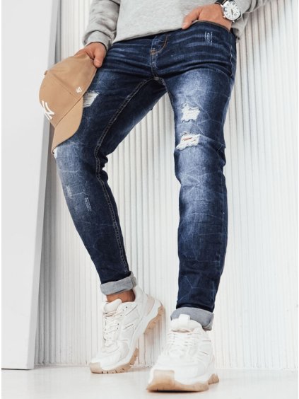 Tmavomodré pánske džínsové nohavice