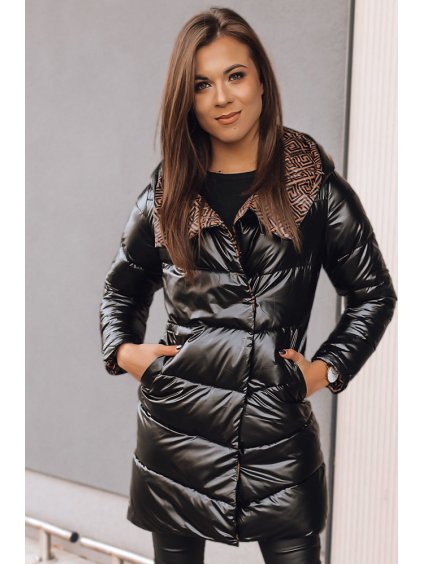Čierna dámska obojstranná bunda DELSY LONG