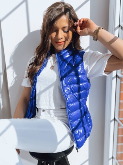 Kráľovsky modrá lesklá vesta WIANO