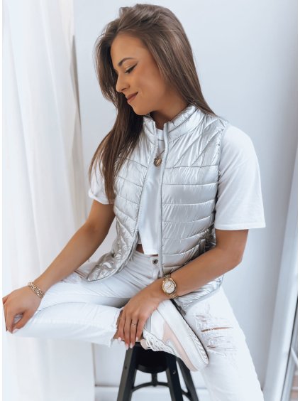 Strieborná lesklá vesta WIANO