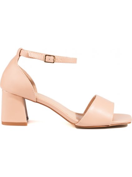 Klasické béžové sandále na nízkom podpätku