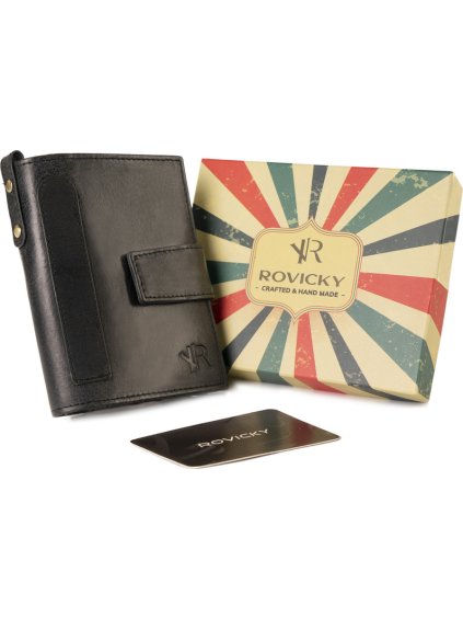Rovicky Čierna peňaženka s nášivkou L092