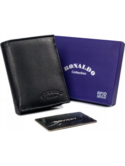 Ronaldo Čierna pánska peňaženka z kože K053