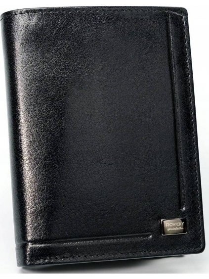 Rovicky Klasická čierna kožená peňaženka L096