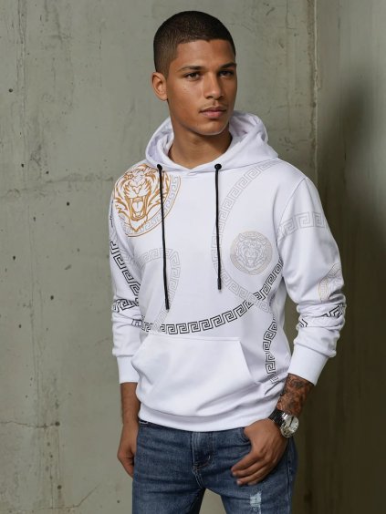 Biela pánska mikina s potlačou