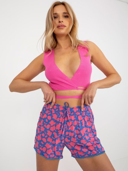 Ružové vzorované letné šortky
