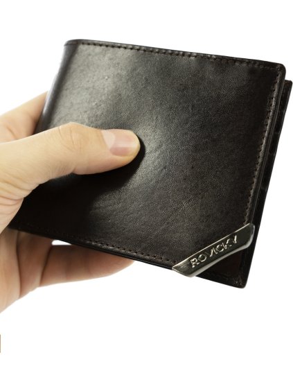 Rovicky Hnedá peňaženka so strieborným akcentom L119