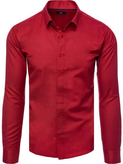 Vínová jednofarebná pánska košeľa