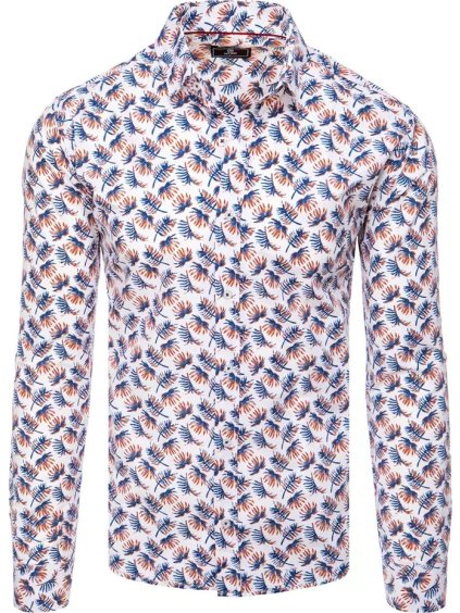 Biela pánska košeľa so vzorom