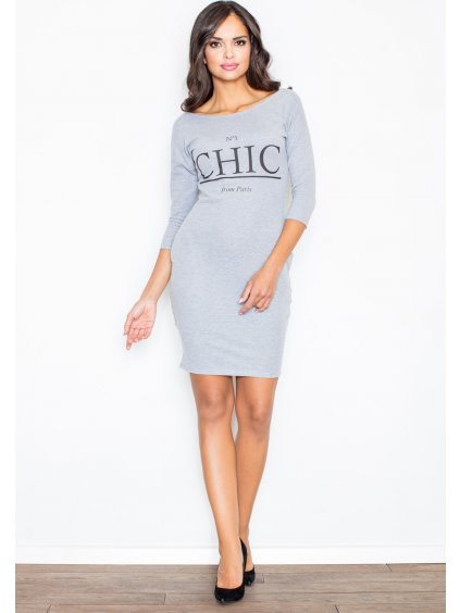 Sivé šaty CHIC