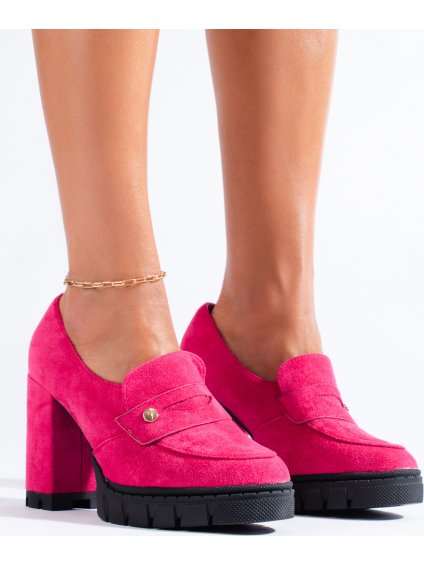 Ružové semišové topánky na vysokom podpätku značky Vinceza