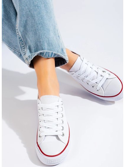 BIELE KLASICKÉ PLÁTENÉ TENISKY