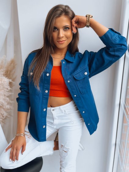 Tmavomodrá dámska košeľová bunda ALEXANDRIA