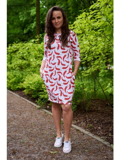 Dámske ležérne šaty s motívom chilli papričiek