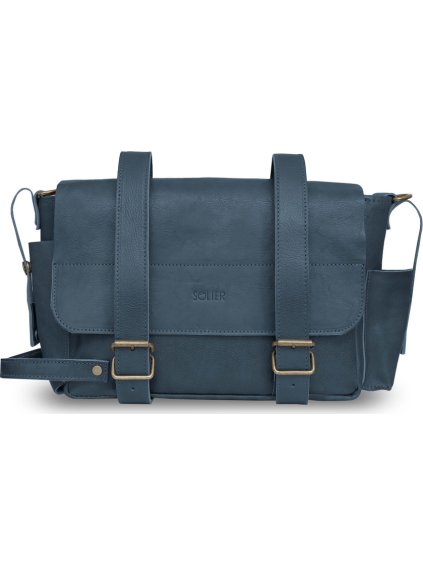 Solier Modrá taška s dvoma popruhmi