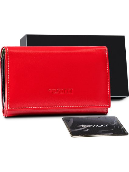 Cavaldi Klasická peňaženka z kože - červená M357