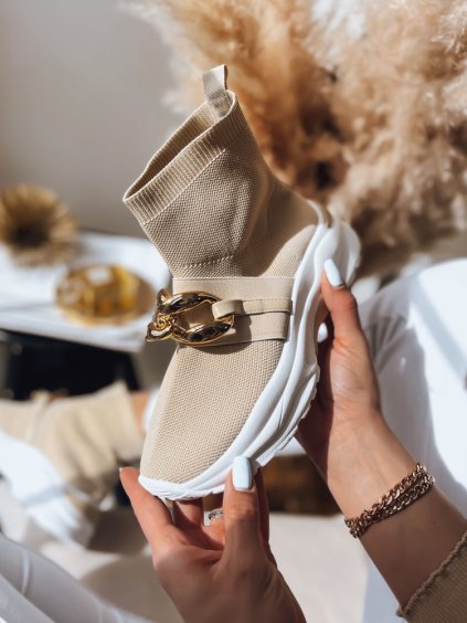 Béžové členkové tenisky ELISA