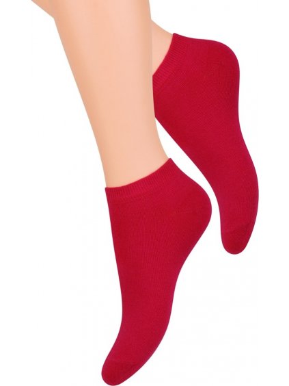 Červené členkové dámske ponožky Art. 052