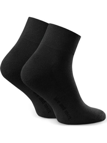 Čierne bavlnené polofroté ponožky pre ženy Art.040