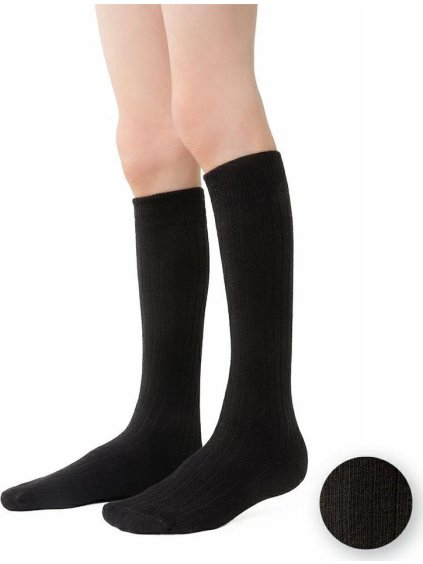 Čierne bavlnené podkolienky pre dievčatá Art. 072