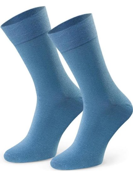 Modré pánske hladké ponožky Art. 056
