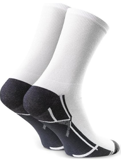 Bielo-čierne športové vysoké pánske ponožky Art. 057