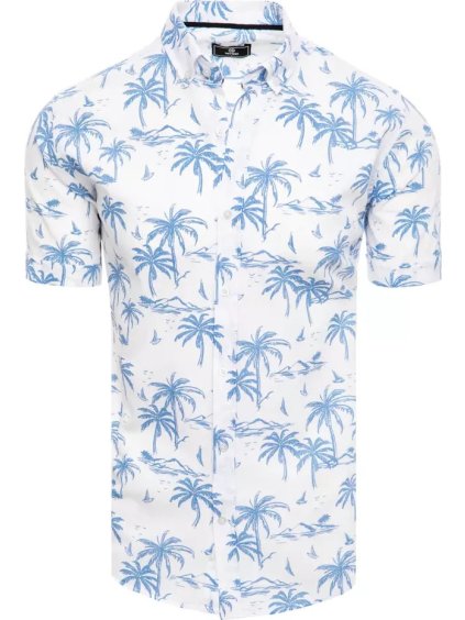 Smotanová košeľa s modrými palmami