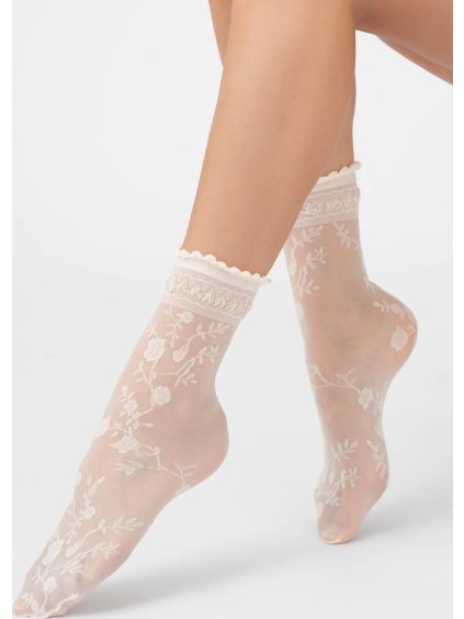 Silonkové ponožky s čipkou Veneziana Galena