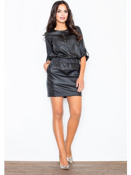 Dámske lesklé čierne šaty