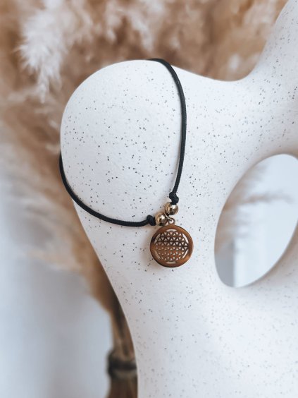 Čierny náramok LANZAROTE s mandalou