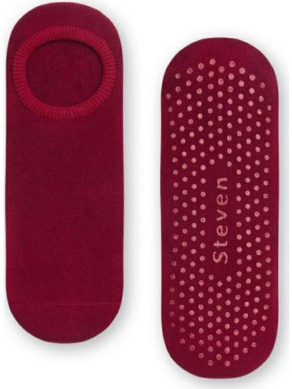 Bordó protišmykové dámske nízke ponožky Art.132