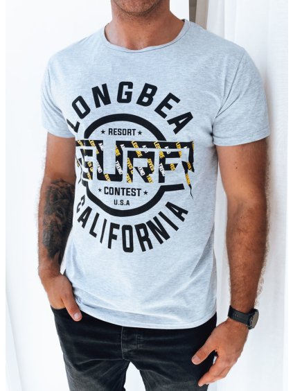 Svetlosivé pánske tričko s potlačou