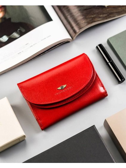 Peterson Červená stredne veľká dámska kožená peňaženka Y139