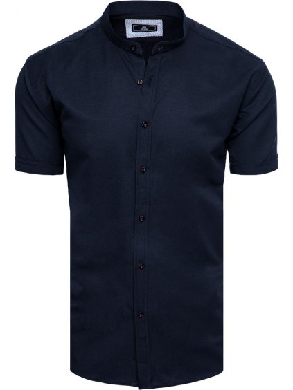 Tmavomodrá košeľa s krátkym rukávom