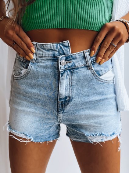 Džínsové dámske kraťase s asymetrickým zapínaním SEA BREEZE
