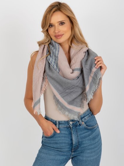 Sivo-ružový dámsky šál