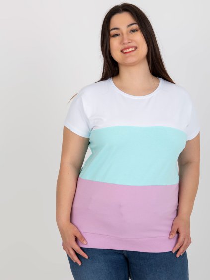 Bielo-mintové pruhované tričko