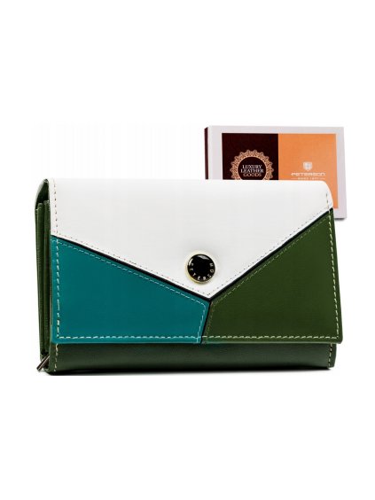 Peterson Bielo-zeleno-modrá trojfarebná peňaženka Y151