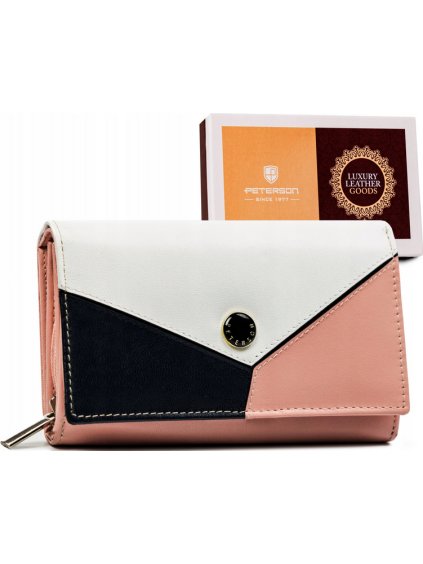 Peterson Trojfarebná hladká dámska kožená peňaženka Y166