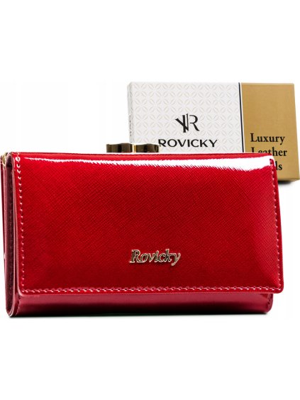 Rovicky Červená stredná peňaženka so zapínaním na háčik V174