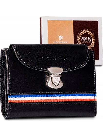 Peterson Čierna dámska malá kožená peňaženka Y167