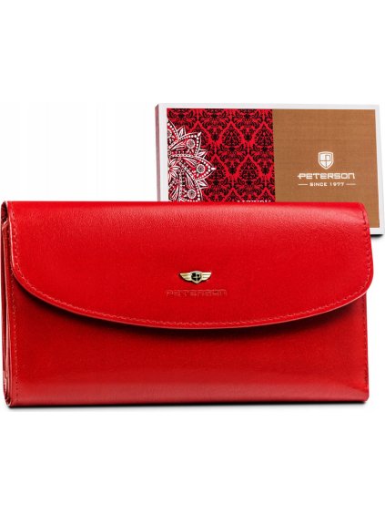 Peterson Elegantná červená kožená dámska peňaženka Y170