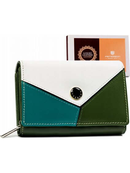 Peterson Stredná dámska trojfarebná kožená peňaženka Y186