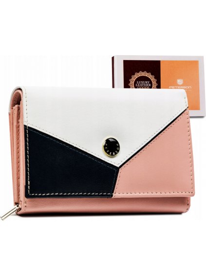 Peterson Stredná dámska trojfarebná dámska kožená peňaženka Y185