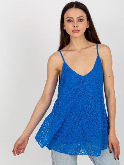 Modré krajkové tielko