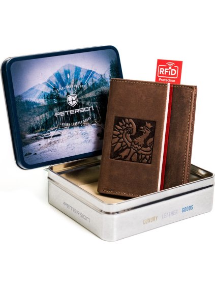 Peterson hnedá kožená peňaženka W036