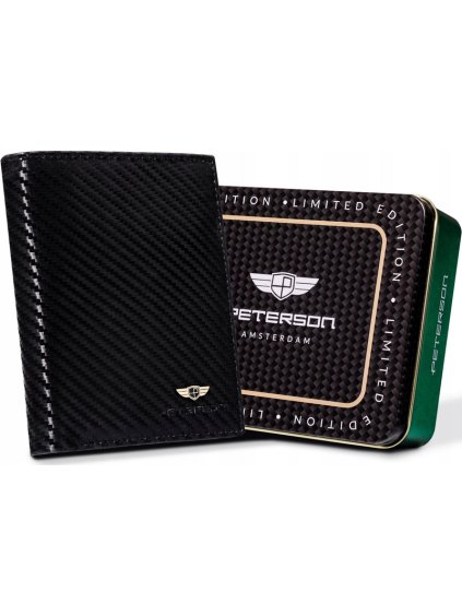 Peterson Čierna veľká pánska peňaženka z kože W055