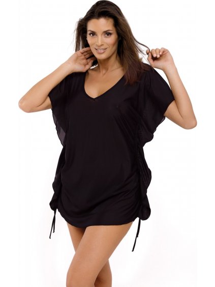Čierna plážová tunika na plavky Kaya Nero